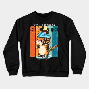 Skate With Cuteness Crewneck Sweatshirt